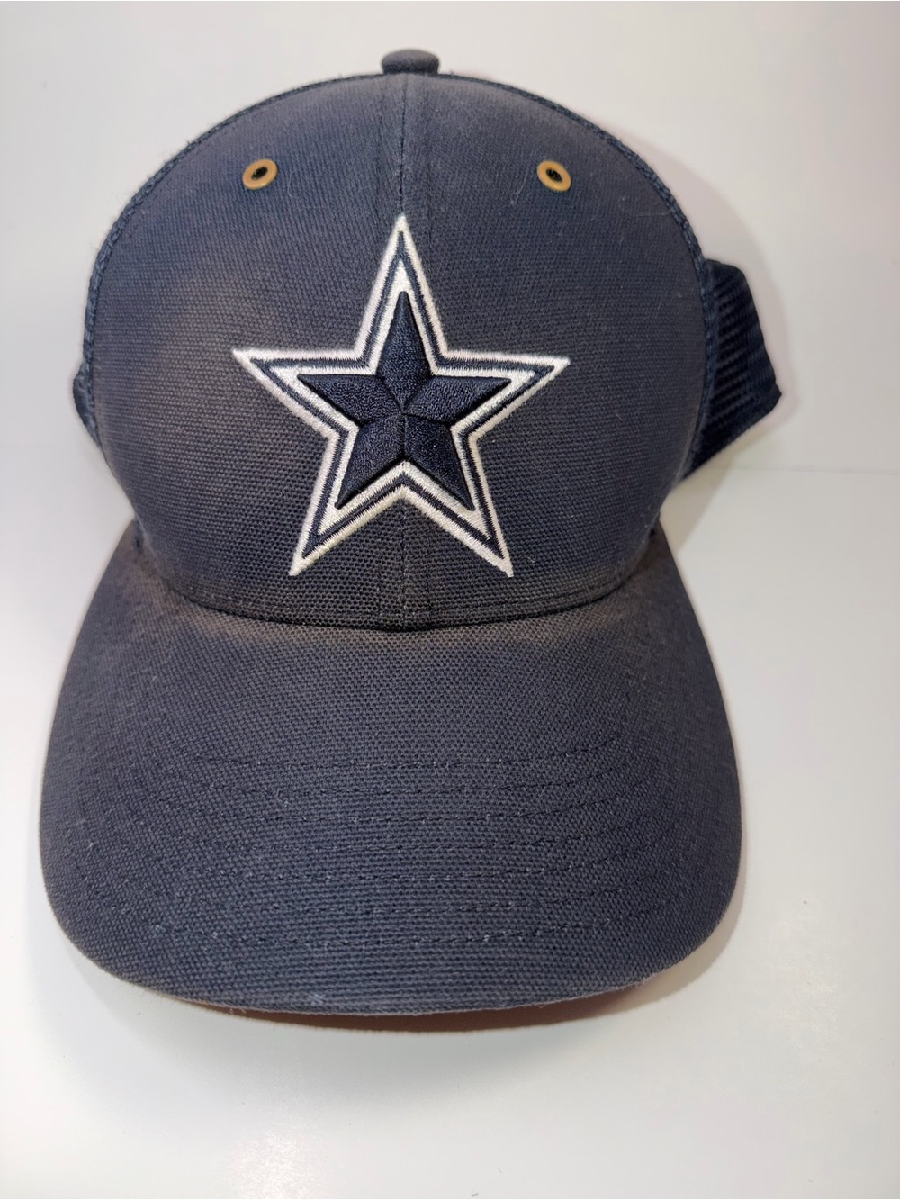 Kids Navy Star Embroidered Mesh-Back Cap